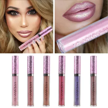 

HANDAIYAN 1 Pcs Metallic Glitter Matte Liquid Lipstick Lips Makeup Mate Shinny Lip Gloss Women Cosmetics Batom Matt Lipgloss