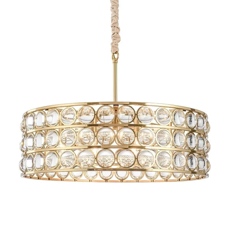 

Modern Crystal Chandelier Convex Mirror Glass Suspension Light Designer Guest Restaurant Bedroom Home Lighting Chandelier No61