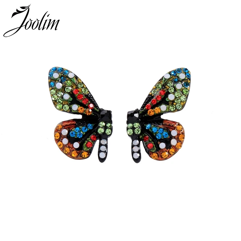 Ювелирные изделия joolim оптом красочные кубического циркония Сережка-гвоздик в форме бабочки ювелирные изделия оптом