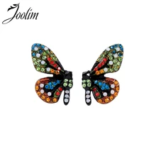 Ювелирные изделия joolim оптом красочные кубического циркония Сережка-гвоздик в форме бабочки ювелирные изделия оптом