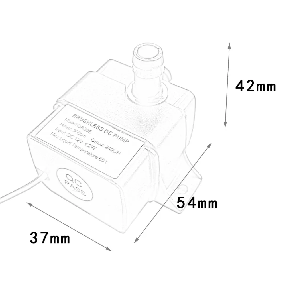 QR30E AC/DC 12V 4,2 W 240L/H водяной насос потока Процессор охлаждения автомобиль бесщеточный дома автомобиля высокая производительность Водонепроницаемый Бесщеточный насос