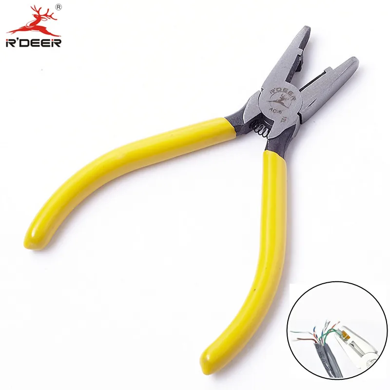 

RDEER Terminals Crimping Pliers Electrician Press Pliers 6"150mm Carbon Steel UR, UY, UG Phone Terminals Hand Tools