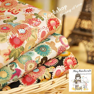 

HOT!Japanese Style Cloth Floral Poplin 100% Cotton Fabric for Sewing Garment Patchwork Fabric Meter/Yard Doll Cloth 5meters/Lot