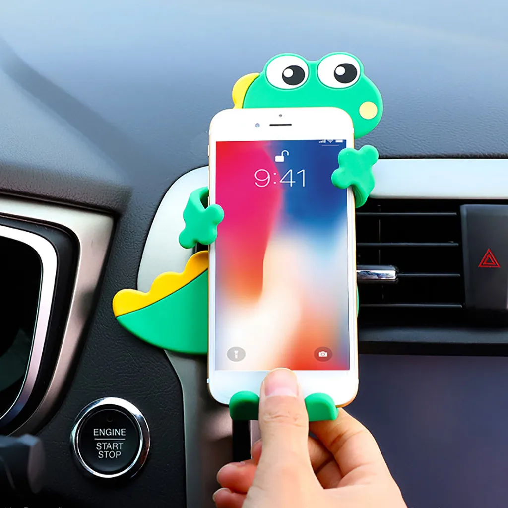 Силиконовый Автомобильный держатель для телефона с вентиляционным отверстием, подставка для телефона, креативный кронштейн с рисунком медведя, динозавра, слона, лисы, кролика, 5 цветов, 8Z