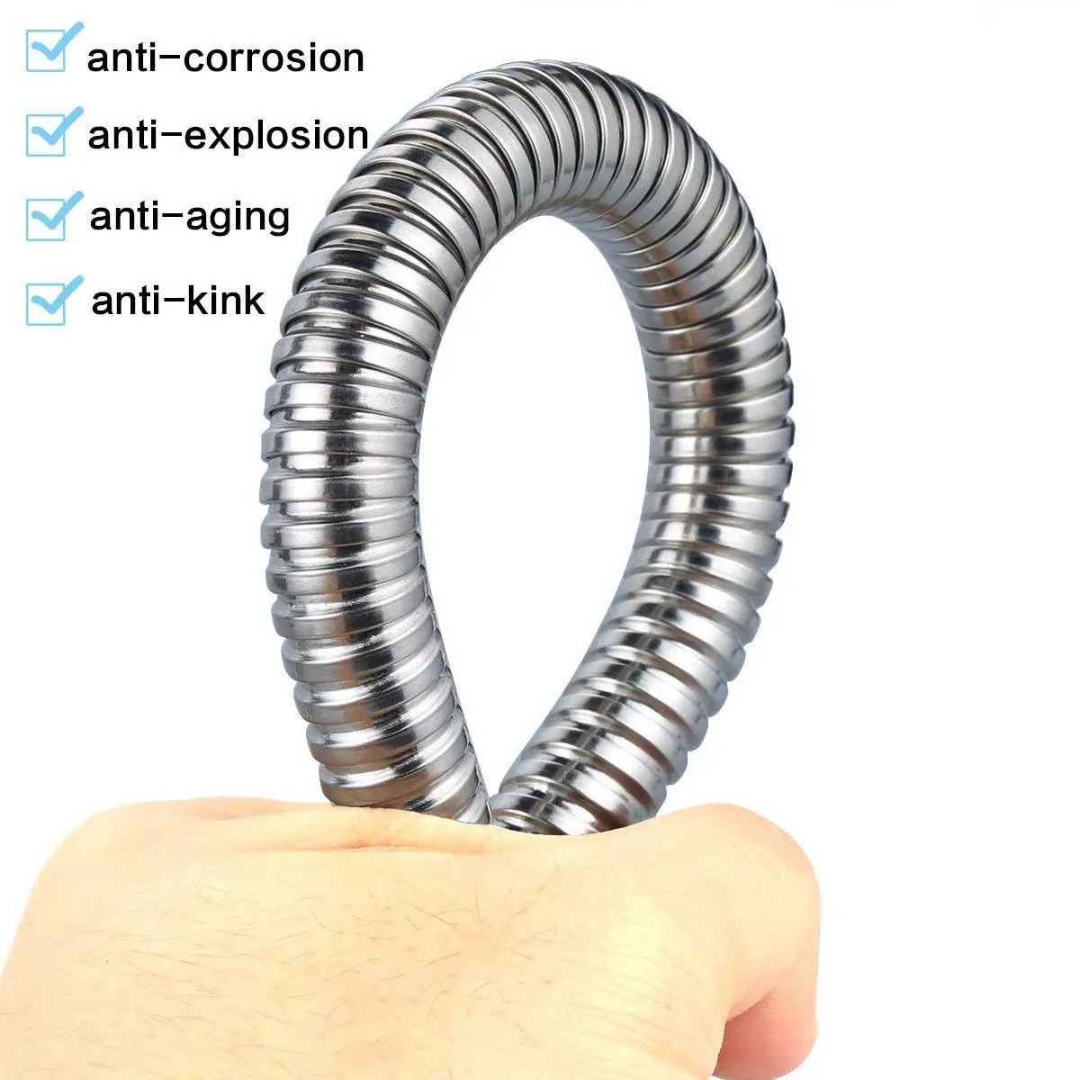Душевой шланг 1,5 м из нержавеющей стали, душевой шланг, универсальный, анти-изгиб, хромированный душевой шланг, анти-поворот, анти-взрыв, герметичный конне
