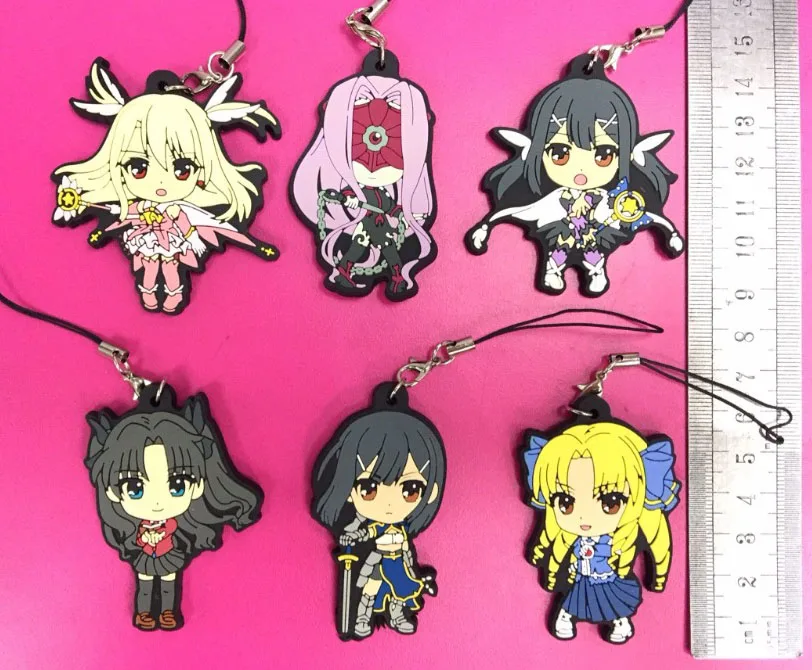 G464 Fate stay night/случайная отправка оригинальная японская аниме фигурка резиновая силиконовая подвеска на мобильный телефон/брелок/ремешок
