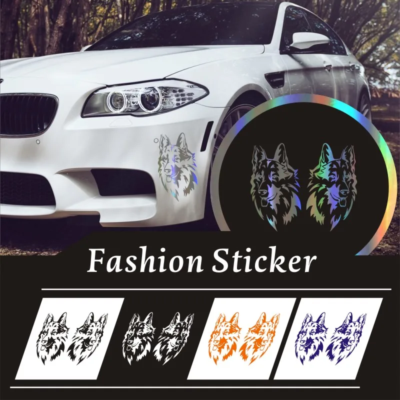 

9.7*16.8CM German Shepherd Dog Truck Motorcycles Car Stickers 3D Reflective Waterproof Vinyl Decal Bumper Decoration
