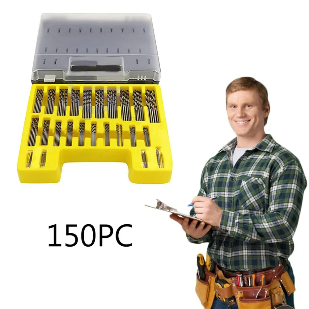 

150PC Mini Twist Drill Blow Molding Box 0.4-3.2mm Small Bit Box Mini Opener Suit