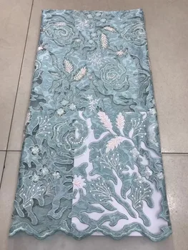 

5 yards top quality sequins embroidered lace PWD18011808 African french net lace fabric