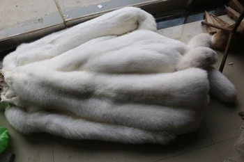 

White fox fur pelt large size real fox fur skin
