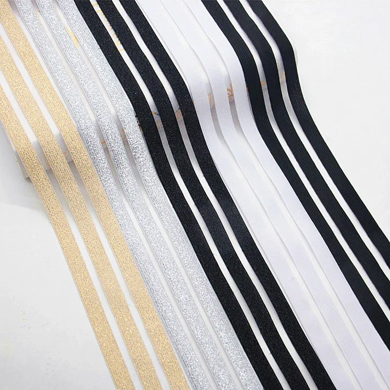 

50mm 90mm Gold Silver Lace Elastic Band Glitter Mesh Stripe Rubber Band Nylon Webbing Garment Sewing Accessories Width 5cm 9cm