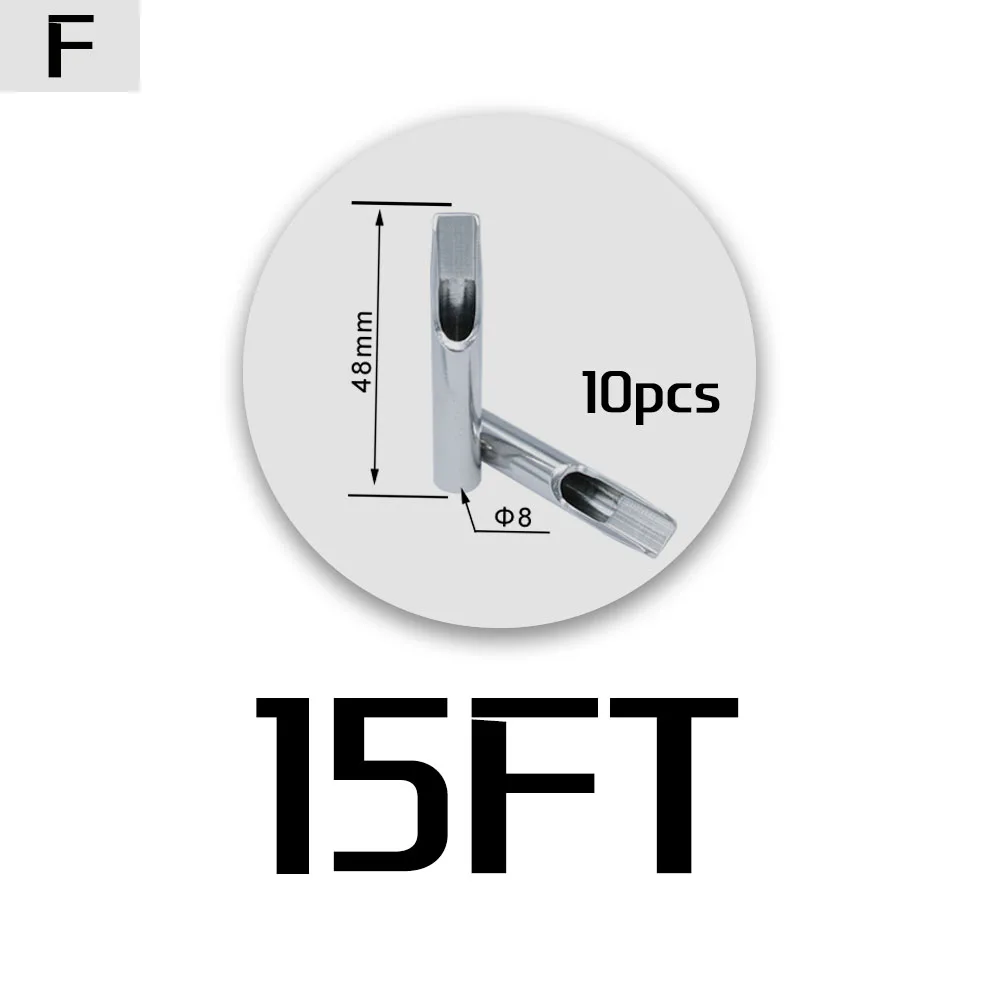 Высокое качество 10 шт. 304 Нержавеющая сталь татуировки Советы для тату мастера наконечники форсунки 5/7/9FT для иглы татуировки Аксессуары; - Номер модели: 15FT