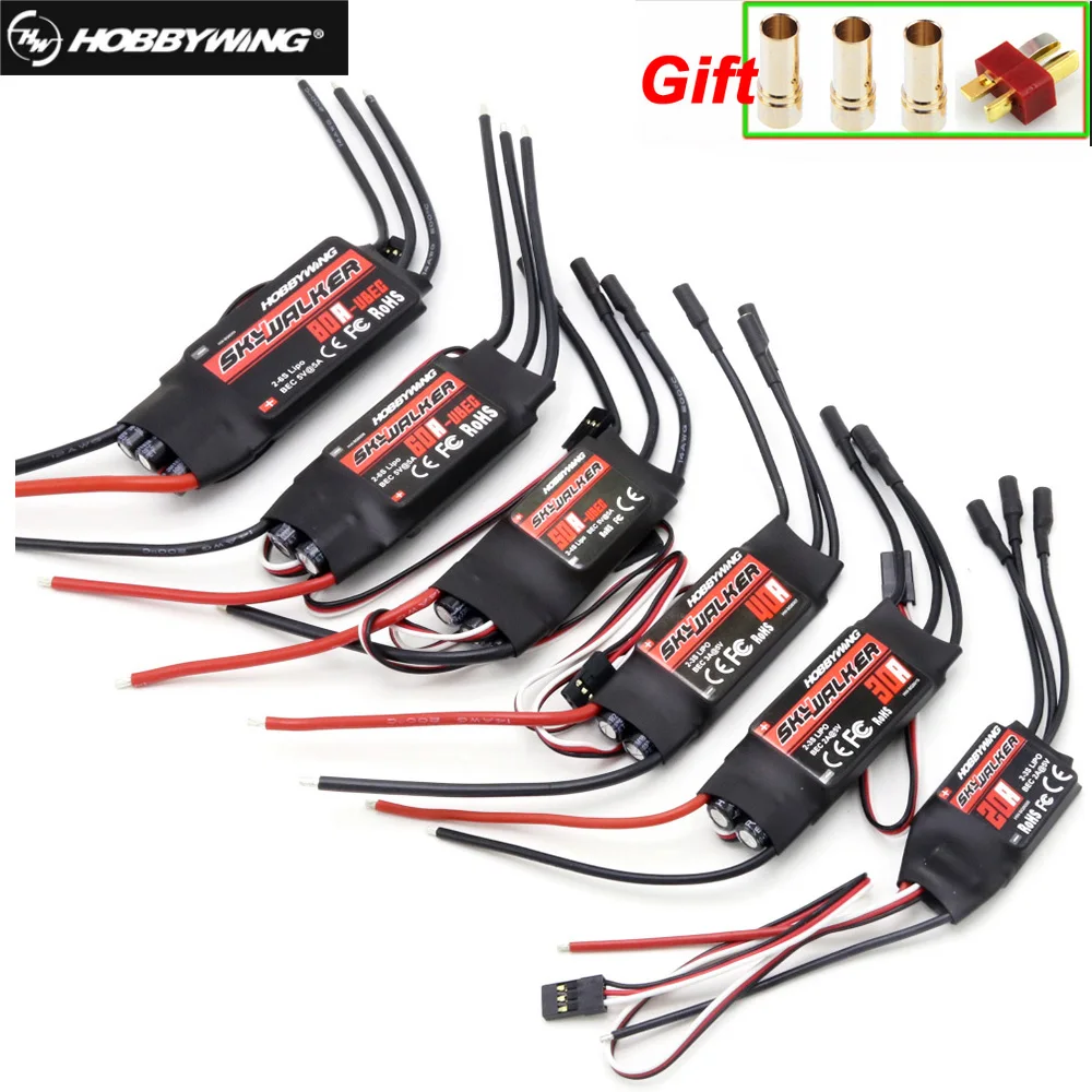 Hobbywing Skywalker 12A 15A 20A 30A 40A 50A 60A 80A ESC Регулятор скорости с UBEC для RC FPV Квадрокоптер RC Самолеты вертолет