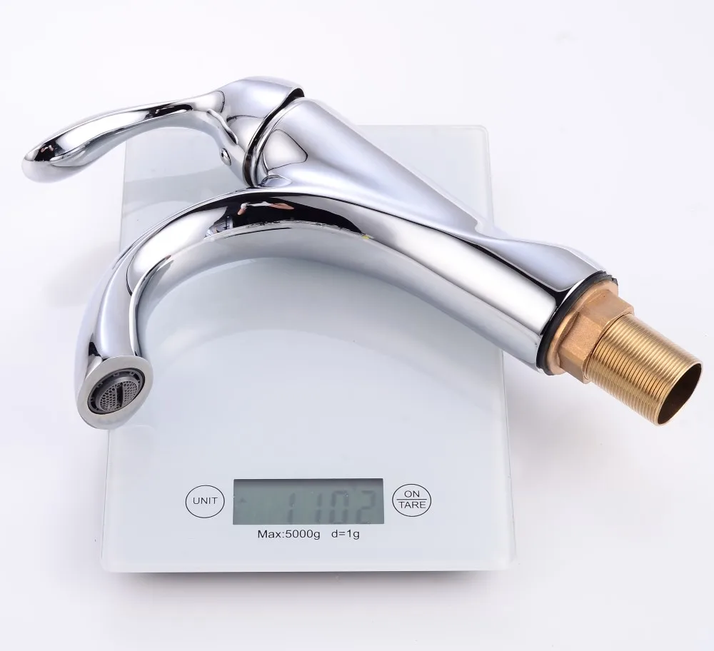 New bathroom Basin Faucet Chrome Faucet Brush Nickel Sink Mixer Tap Vanity Hot Cold Water Bathroom Faucets Torneiras DOODII12