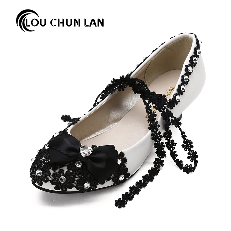 Sohle Mangel Verschiffen Pumpsb Freies An Spitze brautjungfer Black Handgemachte Schuhe Louchunlan Braut Frauen Weiche Hochzeit B4PSSx