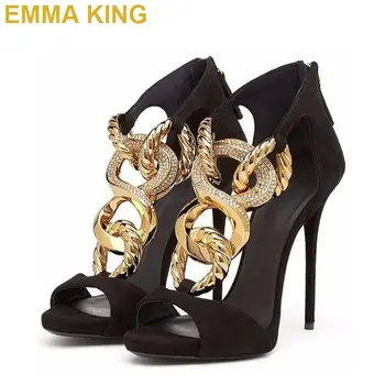 EMMA KING Gold Chain Women Gladiator Sandals Female Shoes 2019 Summer High Heels Shoes For Woman Plus Size 35-43 Drop Shipping
EMMA KING Gold Chain Women Gladiator Sandals Female Shoes 2019 Summer High Heels Shoes For Woman Plus Size 35-43 Drop Shipping