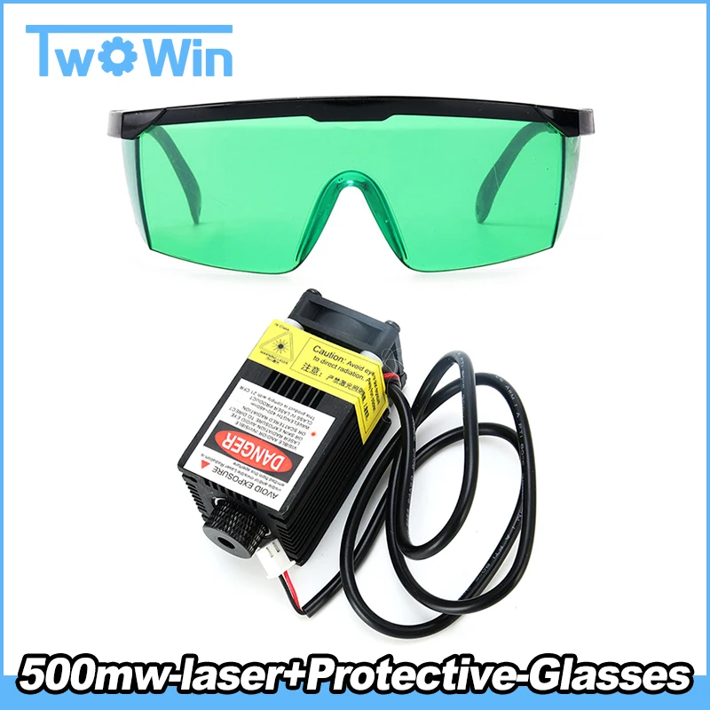 

405NM 500MW 12V Focusing Laser Module Engraving with Control Laser Tube Diode+ Protective Glasses for DIY Laser Machine