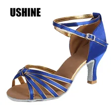 Каблук 7 см/5 см с узлом Атлас Туфли для латинских танцев женские Zapatos Salsa Mujer Zapatos de BAILE Костюмы для латиноамериканских танцев o Mujer 801