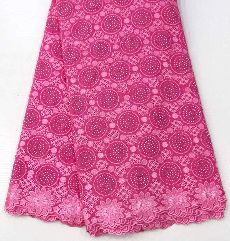 

Big African Swiss Voile Lace High Quality Eyelet Cotton Swiss Lace Material Latest African Swiss Lace Fabric With Stones