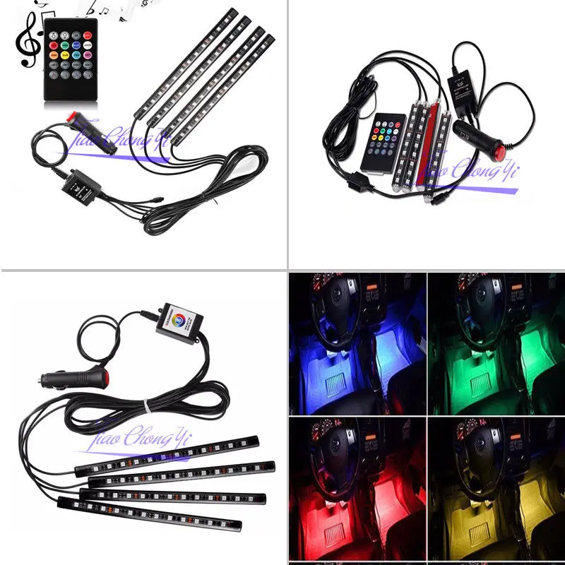 Светодиодная лента RGB для салона автомобиля декоративный светильник s