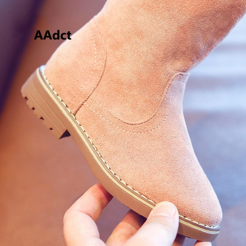 AAdct сапоги для девочек Осень зима 2019 высокое качество хлопок теплый|kids high boots|high