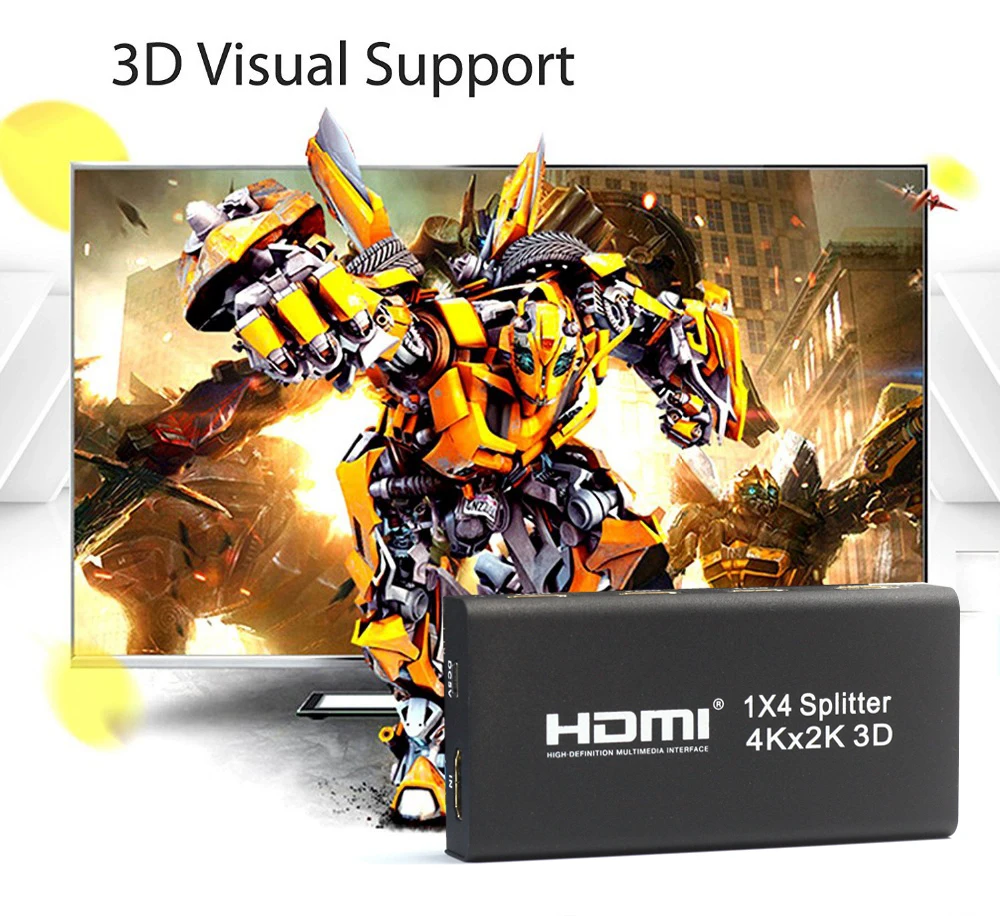 AIXXCO 3D 2k 4K HDMI 2160P разветвитель 1X4 Hdmi концентратор ретранслятор усилитель 1 4 1080p в