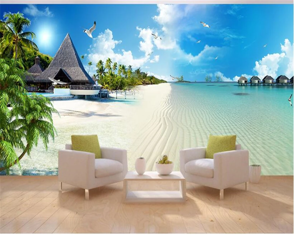 3d обои для обоев трехмерная настенная бумага azure blue sea coast beach full house|Обои| |