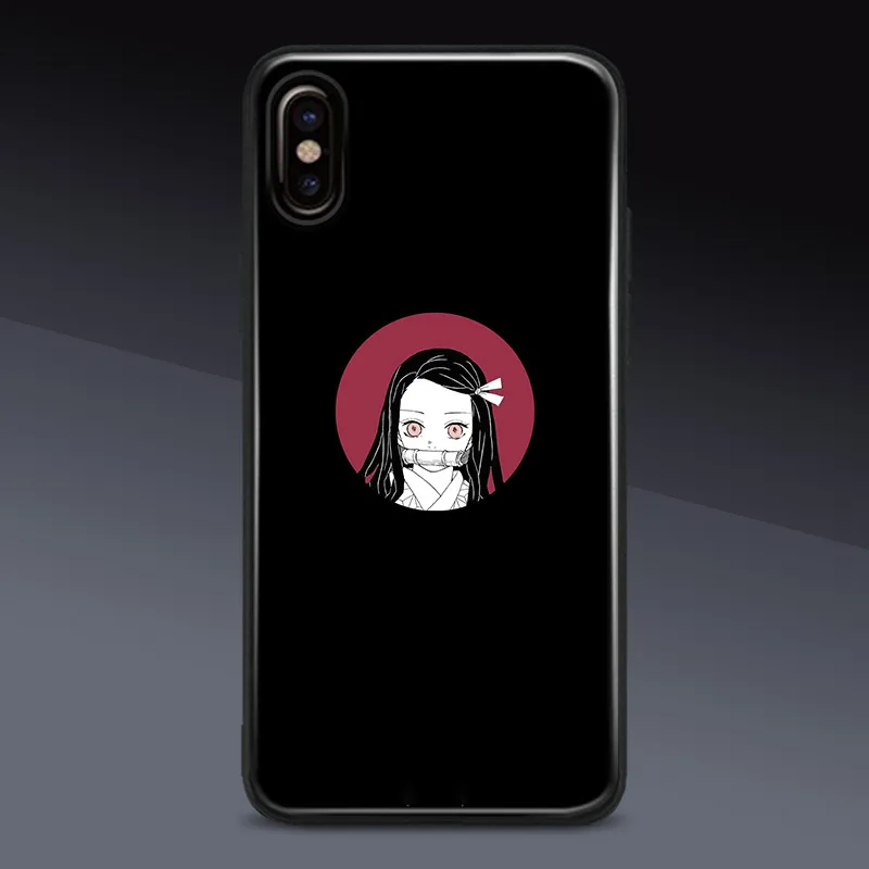 Demon Slayer Kimetsu no Yaiba Nezuko Мягкий силиконовый чехол для телефона из закаленного стекла