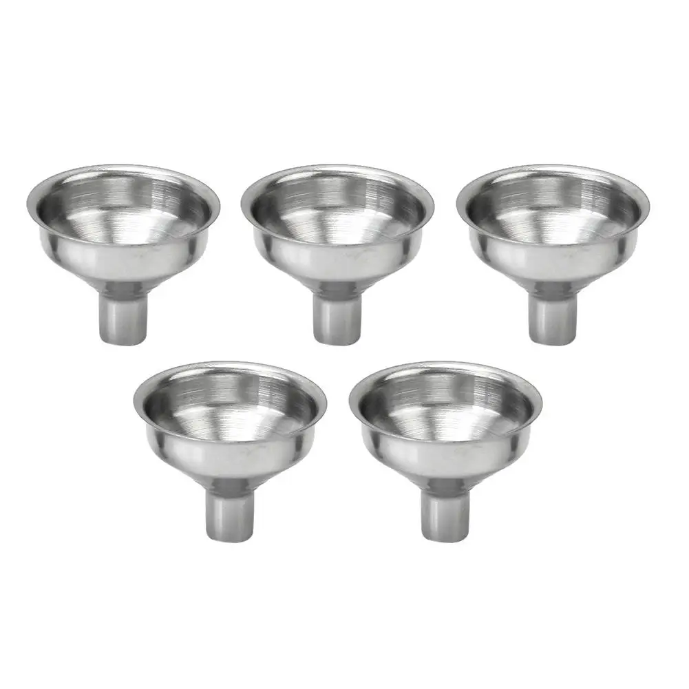 

5Pcs Silver Practical Portable Stainless Steel Hip Flask Funnel Whiskey Bottle Flagon Wine Pot Oil Vinegar Bottle Funnel