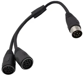 

MIDI DIN 8 Pin Splitter Y Adapter Cable, 0.3m 8pin 1 to 2 10pcs/lot