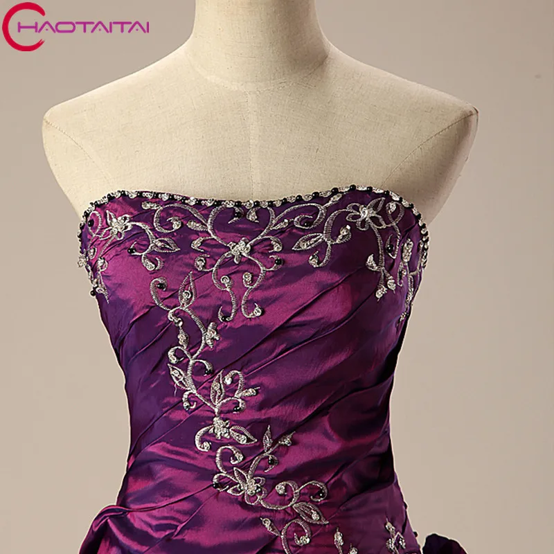 Роскошное фиолетовое бальное платье Пышное Платье 2018 с бисером Emboridery сладкий 16