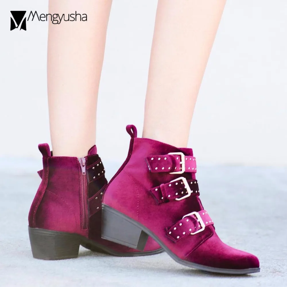 3 buckle ankle boots