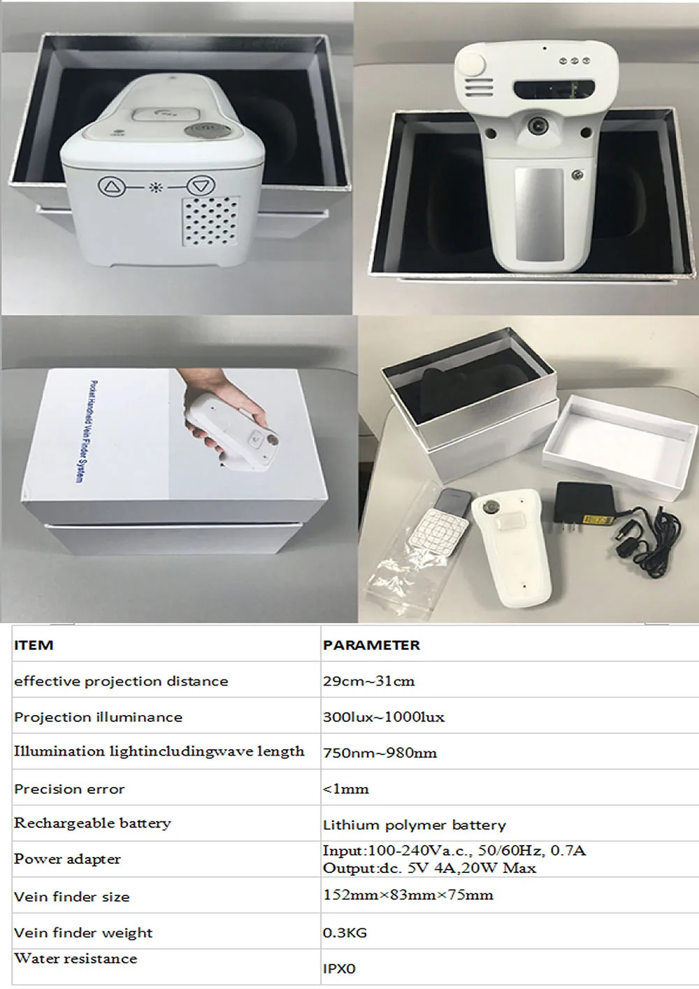 Portable projection near-infrared vascular imaging light puncture-assisted high-definition venous blood vessel display