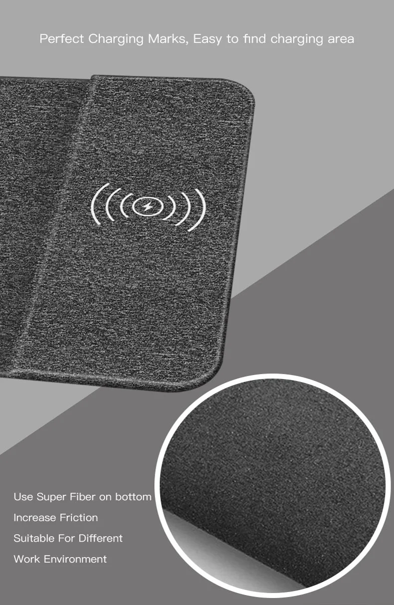 QI 10W Mouse Pad Wireless Charger For Iphone X Iphone 8 Samsung S9 S8 Note 8 Fast Charge QC 2.0 QC 3.0 Charger Pad For LG G5 (5)