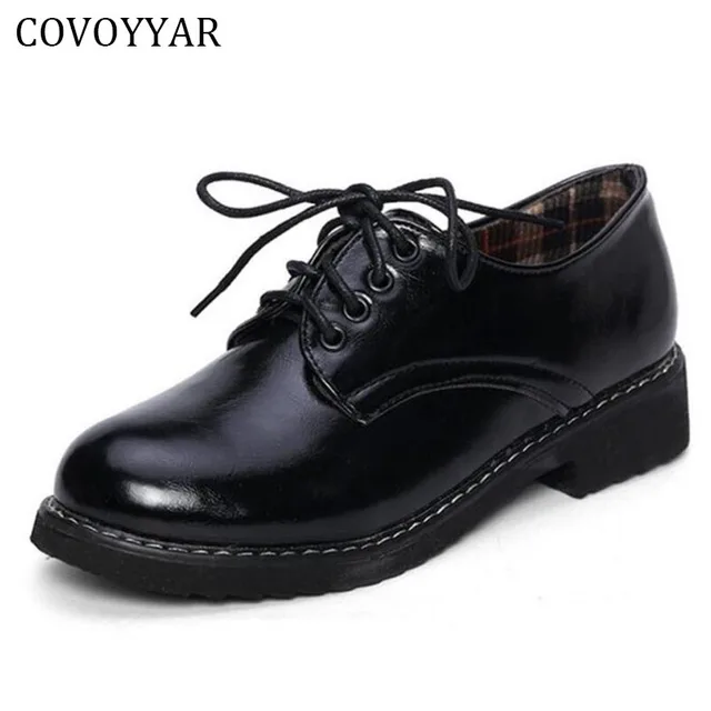 COVOYYAR 2018 Spring Fall Women Oxford Shoes Lace Up Solid Basic Dress Formal Lady Flats COVOYYAR 2018 Spring Fall Women Oxford Shoes Lace Up Solid Basic Dress Formal Lady Flats
