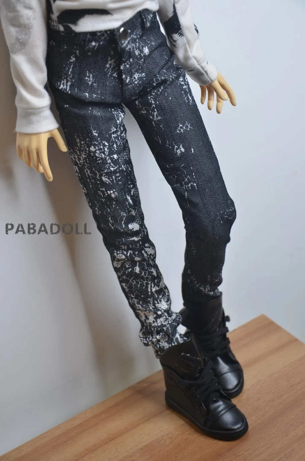 

BJD Doll Cool Black Python pattern Jeans Pants for 1/6,1/4,1/3,SD17,Uncle Doll Clothes CMB141
