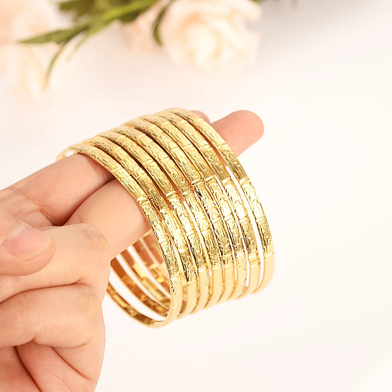 Новейшие золотые браслеты Дубая Женская Мужская 4 шт Золотые женские браслеты африканские европейские эфиопские мужские и женские ювелирные браслеты подарки