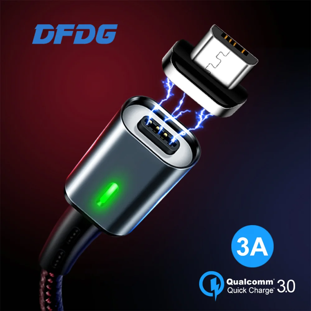 DFDG ЭСТАР 3A Магнитный кабель Micro USB для samsung Xiaomi huawei QC 3 0 Quick Charge Microusb магнитное