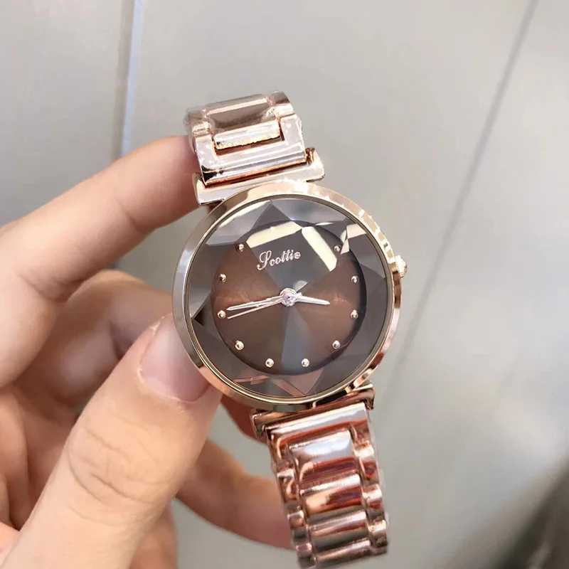 Высокое качество Япония движение часы для женщин Классический Простой Дамы Розовое Золото Стальной браслет платье наручные часы сияющий цвет поверхности