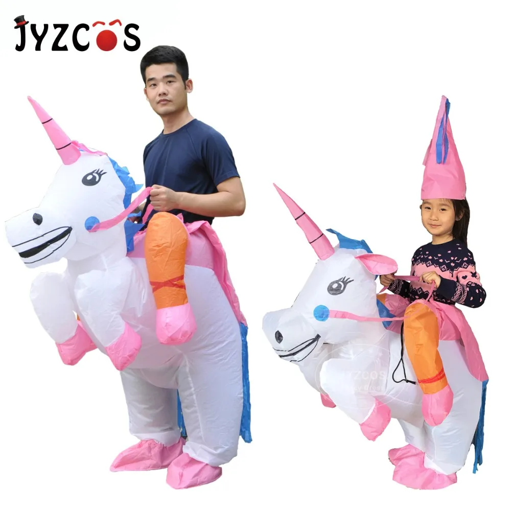 

JYZCOS Inflatable Unicorn Costumes for Kids Adult Fancy Dress Ride Horse Suit Halloween Purim Carnival Party Boys Girls Outfit