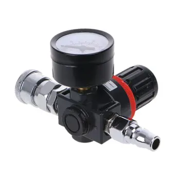 

1/4" HVLP Spray Gun Air Regulator w/Pressure Gauge Diaphragm Control Auto Paint