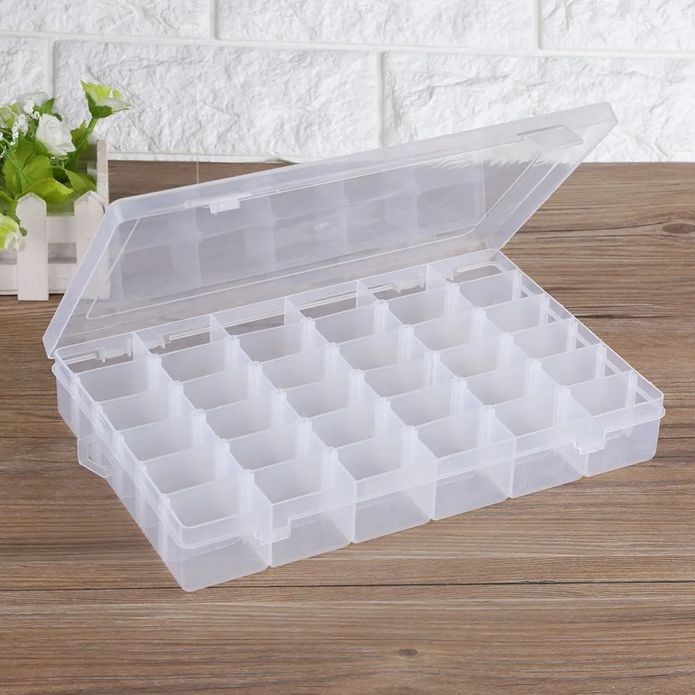 36 Grids Clear Plastic Storage Box Adjustable Dividers Make Up Organizer  Pills Drugs Earrings Bead Jewelry Storage Box Case - Storage Boxes & Bins -  AliExpress