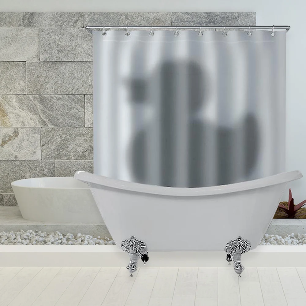 

200 x 180cm 3D Waterproof Polyester Shower Curtain Duck Shadow Pattern with 12 Plastic Hooks Home Bathroom Curtain