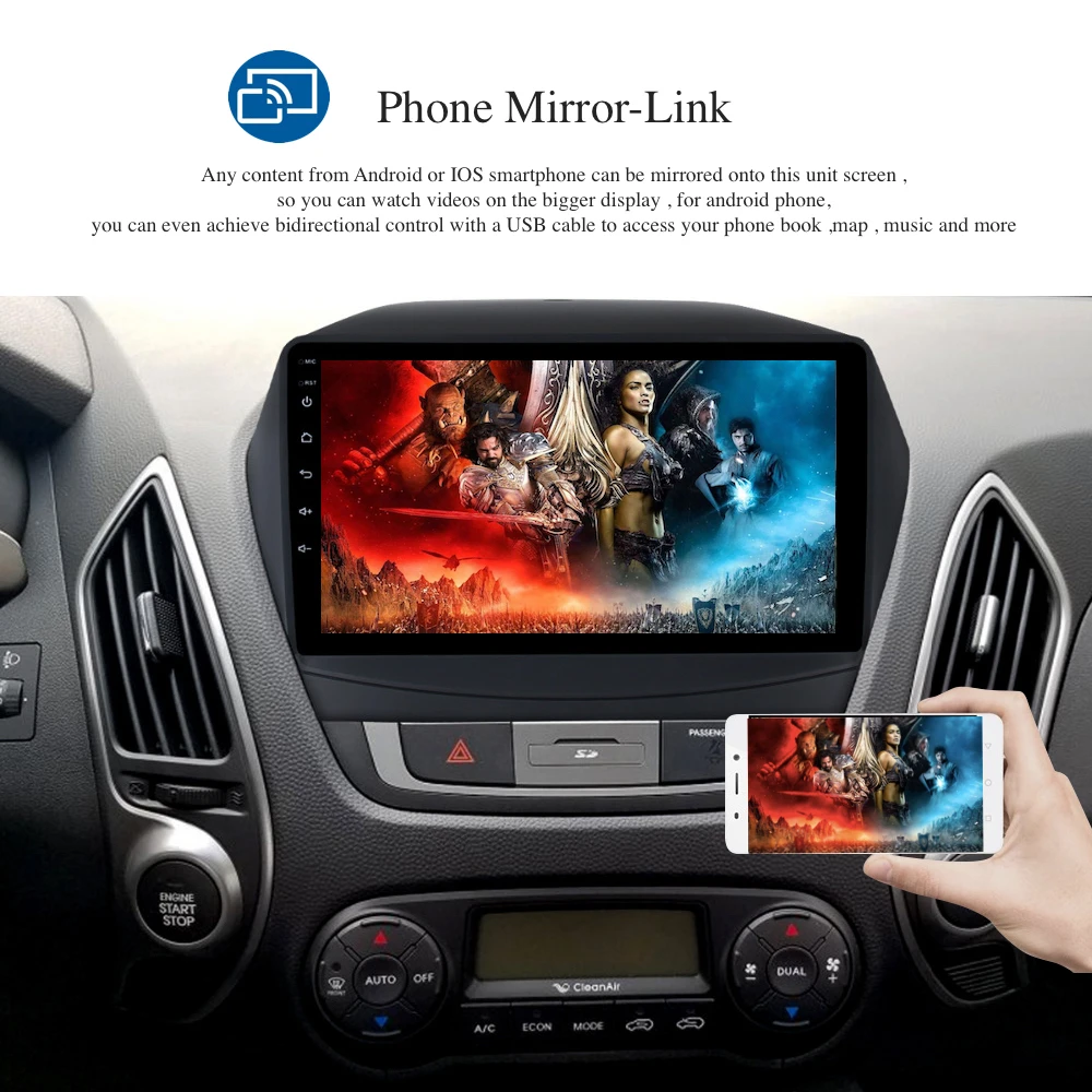 Dasaita 1 din автомобильное радио для hyundai IX35 Tucson Android 7 Кассетный рекордер навигация wifi