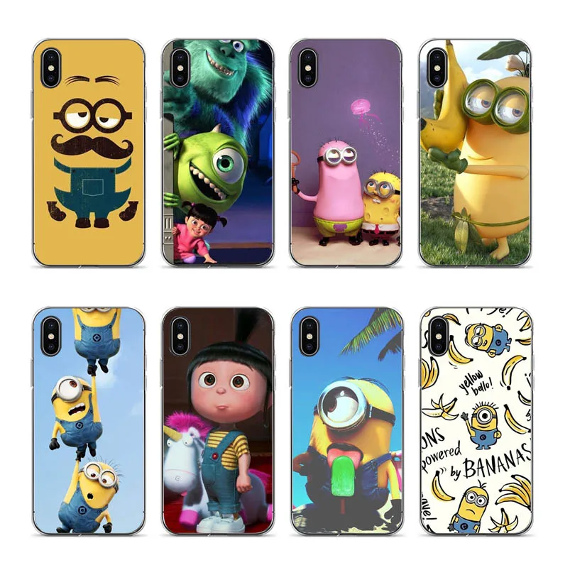 

Minions Minion My Unicorn Agnes Soft silicone Cover case For iPhone 6plus 6s 7plus 8plus X Coque Shell