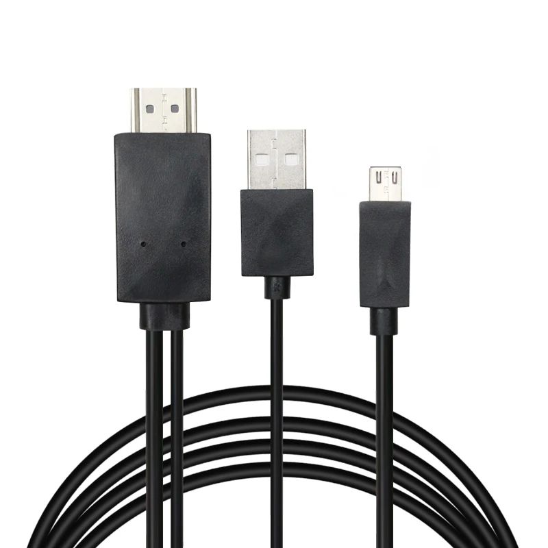 1080P MHL Micro USB к HDMI кабель конвертер адаптер для Android телефона/ПК/ТВ аудио адаптер 11PIN HD ТВ адаптер - Цвет: Black