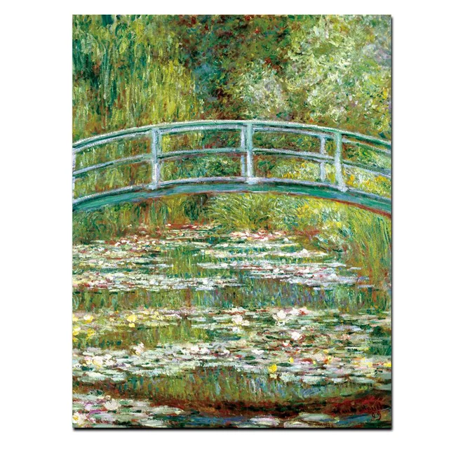 Bridge Over a Pond of Water Lilies by Claude Monet Printed on Canvas 6