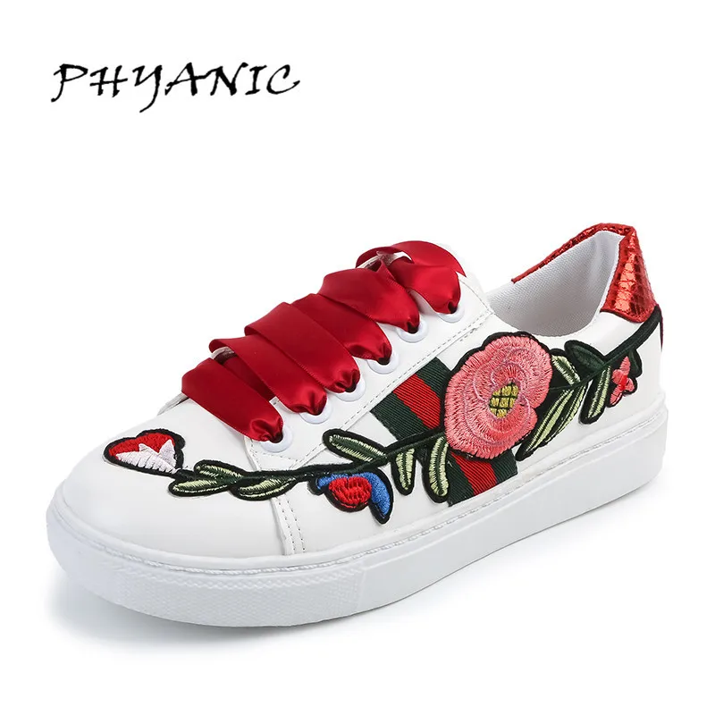 

PHYANIC 2017 New Women Vulcanize Shoes Vintage Lace Up Wedge Platform Women Shoes Leisure Girls Woman Footwear PHY0961