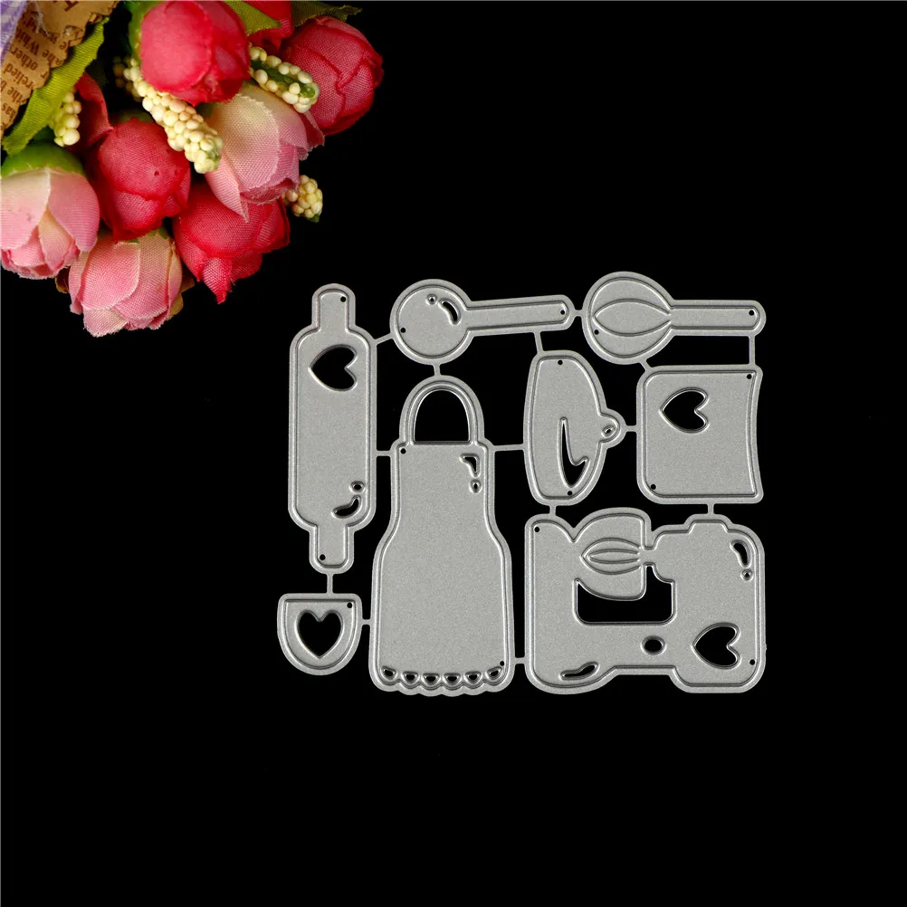 

Metal Kitchen Apron Series Cutting Dies Embossing Stencil Die DIY Craft Cards Scrapbooking Book Decoration Size:9cm x 8cm