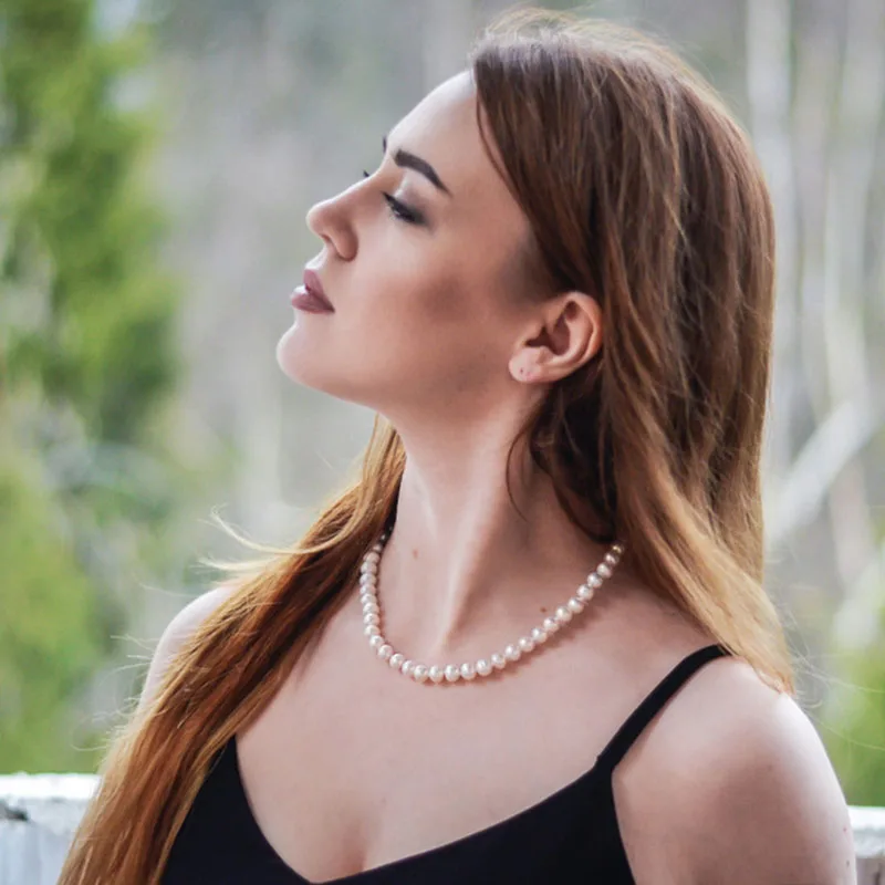 Женское Ожерелье чокер из натурального пресноводного жемчуга|jewelry necklace women|jewelry